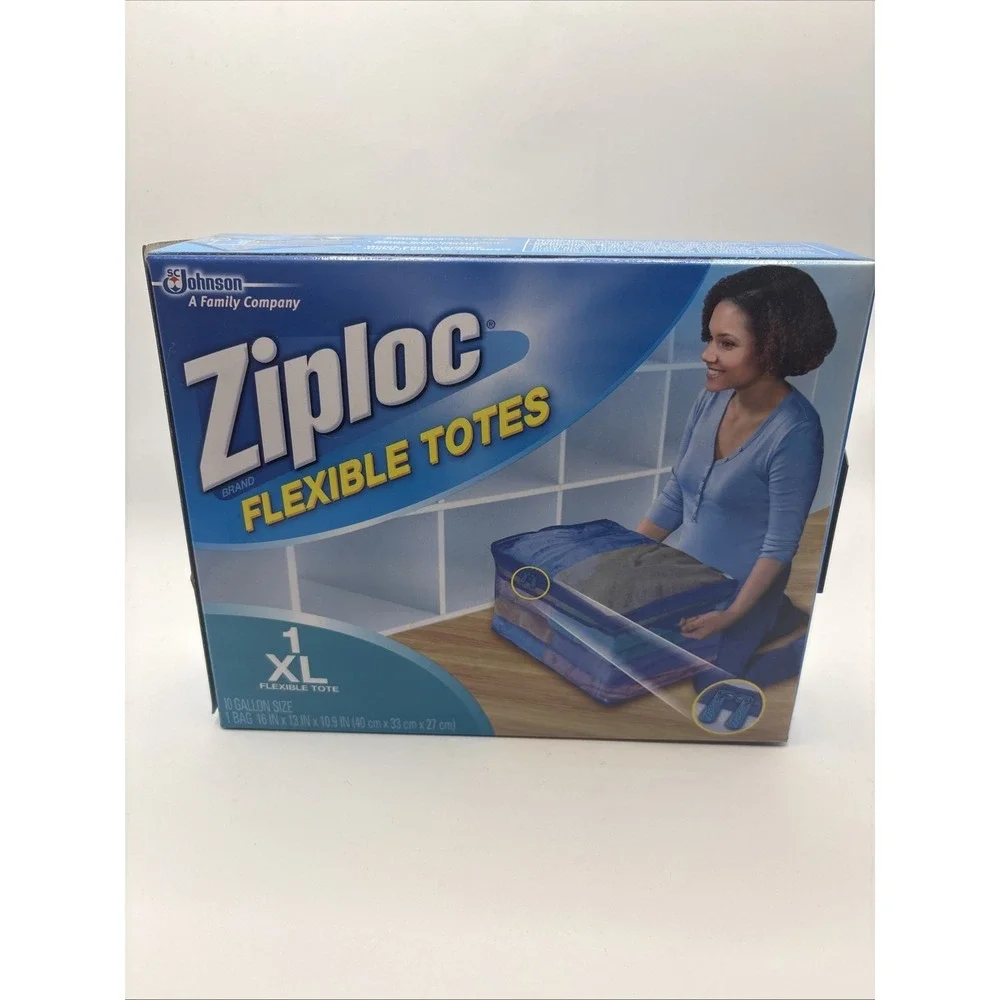 3 Ziploc XL X-Large Flexible‎ Storage Totes 10 Gallon Clear Plastic New